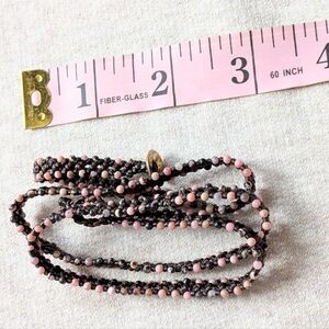 Tai Jewelry Pink Agate Woven Wrap Bracelet